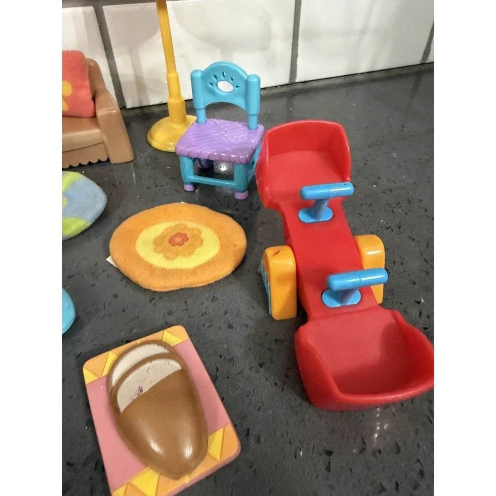Vintage Dora‎ Explorer Doll House Furniture Mixed Lot Rug Couch Shower Cake Lamp